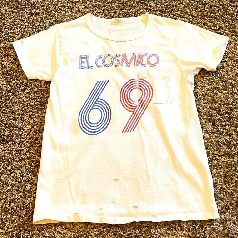 El Cosmico-Marfa, TX Distressed Pocket T-Shirt